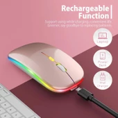 Blic Bwm6 Rose Gold RGB Şarjlı Kablosuz 1600DPI Işıklı Kablosuz Sessiz Mouse - 2