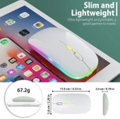 Blic Bwm6 Beyaz RGB Şarjlı Kablosuz 1600DPI Işıklı Kablosuz Sessiz Mouse - 3