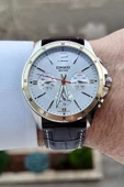 Casio CSISTE1 Kasası Gümüş Kordonu Acı Kahverengi Renk Göstergeli Fonksiyonel Erkek Kol Saati - 2