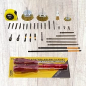Tornavida Matkap Bits Uç Vidalama Ucu Düz Yıldız Torx Adaptör Metre Çanak Telli Fırça 35 Parça Set - 6