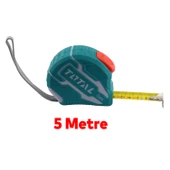 Total Stoplu Metal Metre 5 m x 19 mm Şerit Metre Sarı Renk Düğmeli Ölçüm Ölçme Bükülebilir thumbnail 3