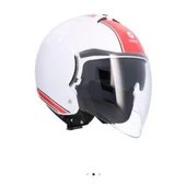 Shıro Jet&OFC SH-64sv Tokıo White güneş vizörlü camsız yarım kask thumbnail 2