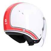 Shıro Jet&OFC SH-64sv Tokıo White güneş vizörlü camsız yarım kask thumbnail 3