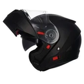 Shiro sh-508 Flip Up Trıton Solıd Mat Black Çene Açılır Motosiklet Kaskı Güneş Vizörlü L Beden - 3