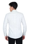 Cengiz İnler Standart Yaka Puantiye Dal Desen Slim Fit Erkek Pamuk Gömlek - 8