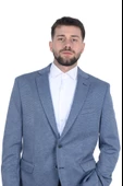 Cengiz İnler Dokulu Mono Yaka Çift Düğme Slim Fit Erkek Ceket - 5