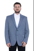 Cengiz İnler Dokulu Mono Yaka Çift Düğme Slim Fit Erkek Ceket - 1