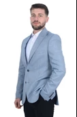 Cengiz İnler Kendinden Desenli Kırlangıç Yaka Çift Düğme Torba Cepli Slim Fit Erkek Ceket - 3