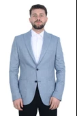 Cengiz İnler Kendinden Desenli Kırlangıç Yaka Çift Düğme Torba Cepli Slim Fit Erkek Ceket - 1