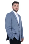 Cengiz İnler Dokulu Mono Yaka Çift Düğme Slim Fit Erkek Ceket - 3