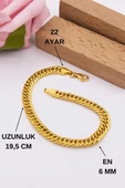 22 Ayar Altın Bileklik Kartiyer 6 MM En Kadın Bileklik LKBLK1043 - 2