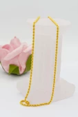 22 Ayar Altın Zincir 2 MM Halat Altın Zincir 55 CM Kadın Zincir - 3
