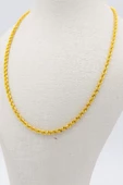 22 Ayar Altın Zincir 2 MM Halat Altın Zincir 55 CM Kadın Zincir - 4