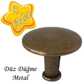 8 Adet Düz Düğme Antik Sarı Kulp Mobilya Çekmece Dolap Kapak Kulbu Metal Kulp Aksesuarları Vidalı - 1