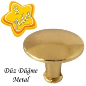 8 Adet Düz Düğme Altın Gold Kulp Mobilya Çekmece Dolap Kapak Kulbu Metal Kulp Aksesuarları Vidalı thumbnail 1