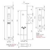 Kale 201-F Kanca Sürgülü Prazis Silindirli Gömme Kilit - 2