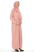 Şallı Tek Parça Namaz Elbisesi - Pembe thumbnail 2