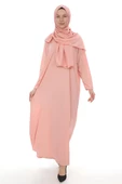 Şallı Tek Parça Namaz Elbisesi - Pembe thumbnail 1