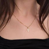 14 Ayar Altın N Harfi Kolye 1,54 gr - 2