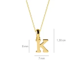 14 Ayar Altın K Harfi Kolye 1,52 gr thumbnail 3