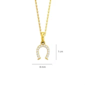 14 Ayar Altın Taşlı Nal Şans Kolye 1,55 gr thumbnail 2