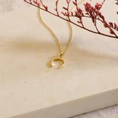 14 Ayar Altın Sade At Nalı Kolye  1,77 gr thumbnail 6