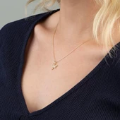 14 Ayar Altın Taşlı Yusufçuk Kolye 2,03 gr - 3