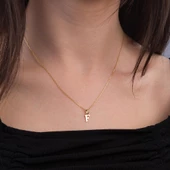 14 Ayar Altın F Harfi Kolye 1,47 gr thumbnail 2