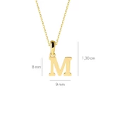 14 Ayar Altın M Harfi Kolye 1,55 gr thumbnail 3