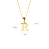 14 Ayar Altın R Harfi Kolye 1,49 gr thumbnail 3