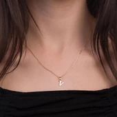 14 Ayar Altın V Harfi Kolye 1,47 gr thumbnail 2
