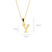 14 Ayar Altın Y Harfi Kolye 1,45 gr thumbnail 3
