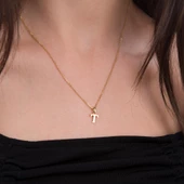 14 Ayar Altın T Harfi Kolye 1,47 gr thumbnail 2