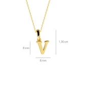 14 Ayar Altın V Harfi Kolye 1,47 gr thumbnail 3