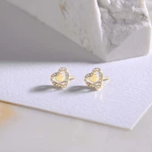 14 Ayar Taşlı Kalp Altın Küpe 1,08 gr - 2