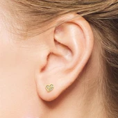 14 Ayar Kalp Taşlı Altın Küpe 0,98 gr - 2