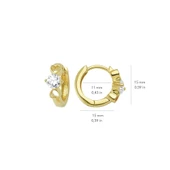 14 Ayar Tek Taşlı Kalp Halka Altın Küpe 3,05 gr - 2