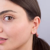 14 Ayar Altın S Harf Küpe 0,41 gr - 3