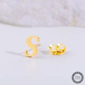 14 Ayar Altın S Harf Küpe 0,41 gr - 1