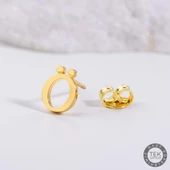14 Ayar Altın Ö Harf Küpe 0,47 gr - 1