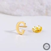 14 Ayar Altın G Harf Küpe 0,46 gr - 1