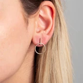 14 Ayar Altın Sallantı Alt Parça Yuvarlak Küpe 1,89 gr - 1