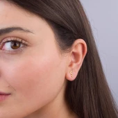 14 Ayar Altın Ş Harf Küpe 0,46 gr - 3