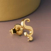 14 Ayar Altın Ş Harf Küpe 0,46 gr - 8