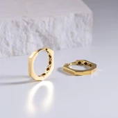 14 Ayar İtalyan Altıgen Altın Küpe 3,00 gr - 1