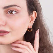 14 Ayar İtalyan Altıgen Altın Küpe 3,00 gr - 3