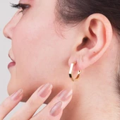 14 Ayar İtalyan Altıgen Altın Küpe 3,00 gr - 2