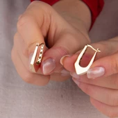 14 Ayar İtalyan V Altın Küpe 3,00 gr - 4