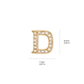 14 Ayar Altın Taşlı D Harf Küpe 0,58 gr - 3