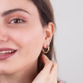 14 Ayar İtalyan Altıgen Altın Küpe 3,35 gr - 3
